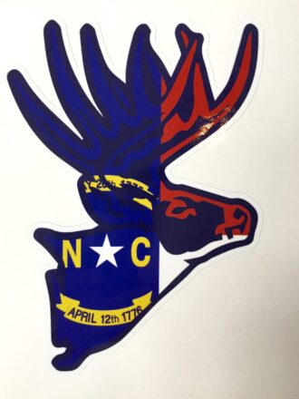 North Carolina Whitetail Deer Flag Decal Sticker Large