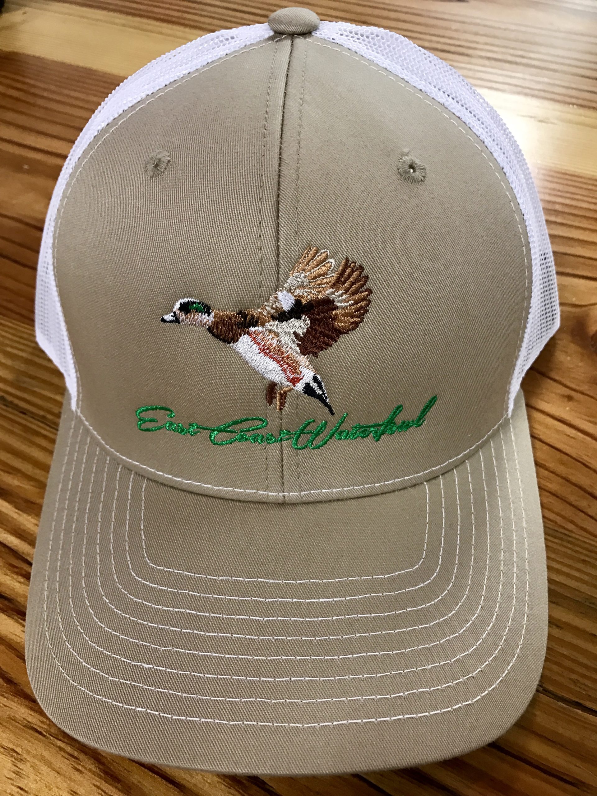 East Coast Waterfowl Wigeon Duck Trucker Hat Khaki/White – AG