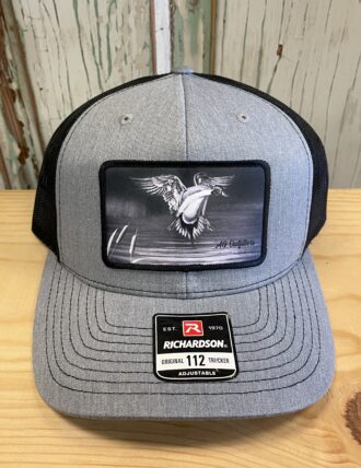Pintail Duck Patch Trucker Hat Snap Back Heather Grey/Black