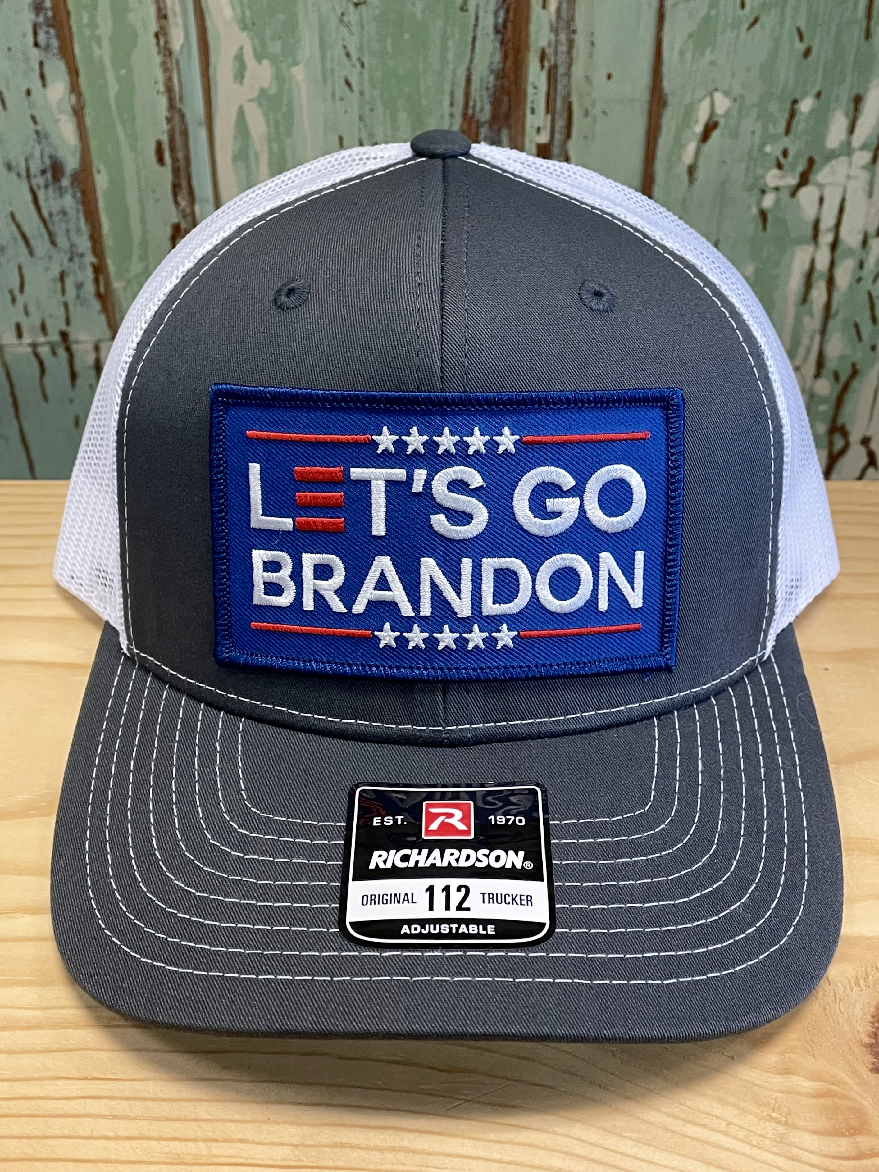 Let's Go Brandon Patch Trucker Hat Charcoal/White
