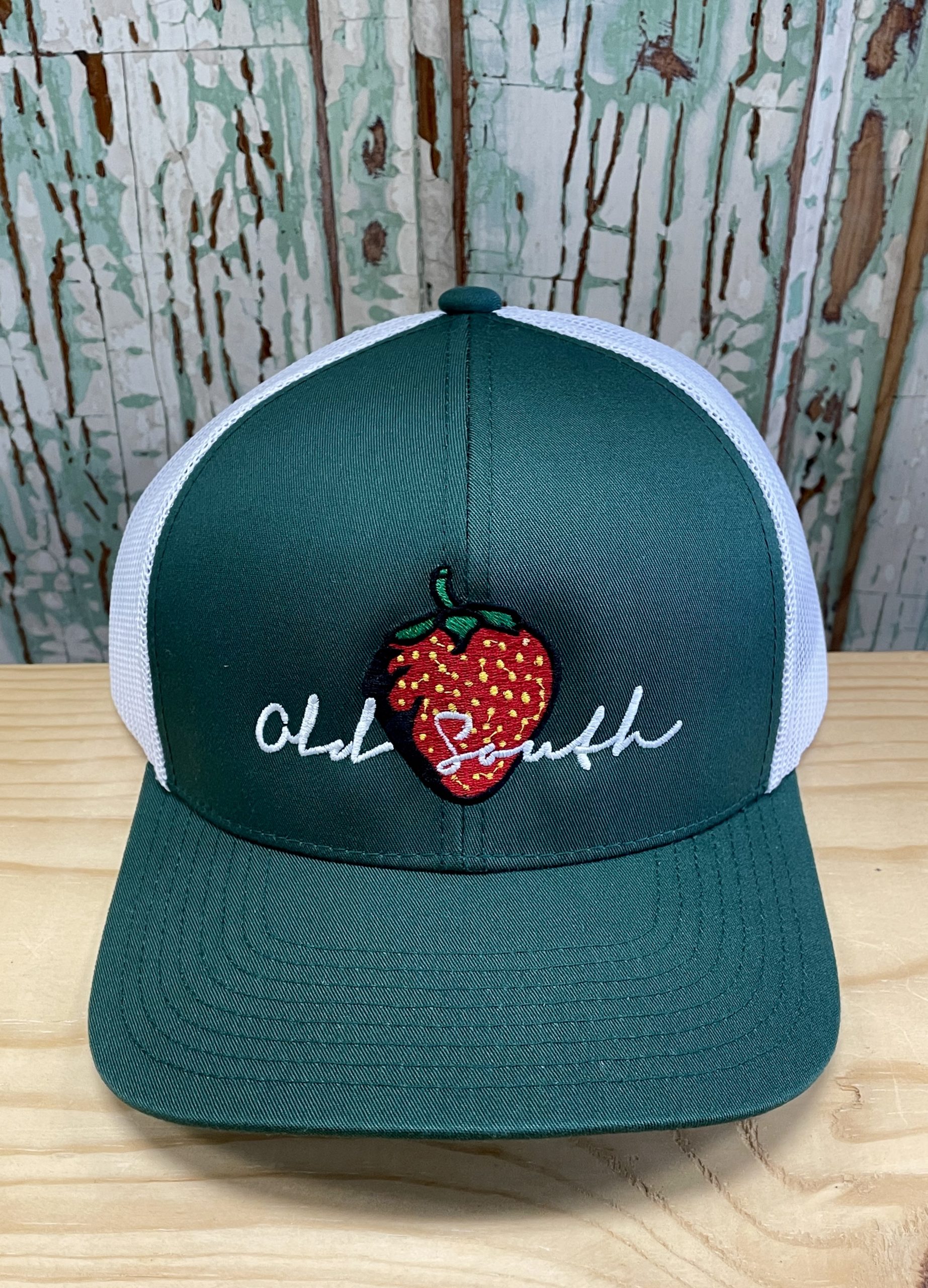 Old South Strawberry Snapback Trucker Hat Forest Green/White – AG  Outfitters NC
