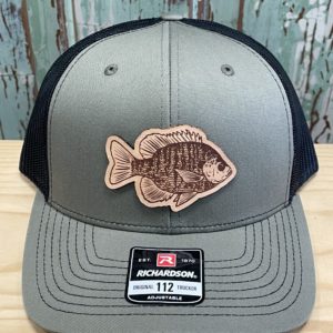 Bluegill Leather Patch Snapback Trucker Hat Loden/Black