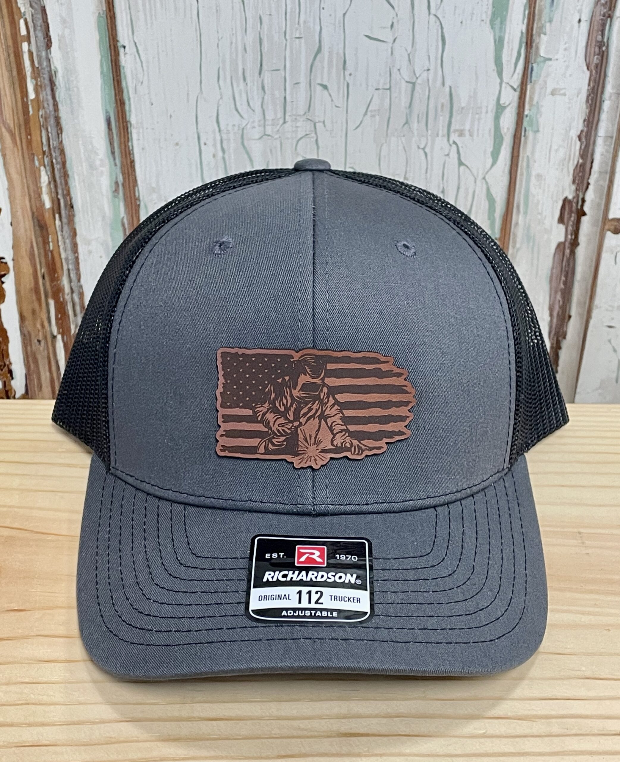 USA Welder Leather Patch Trucker Hat Multiple Colors